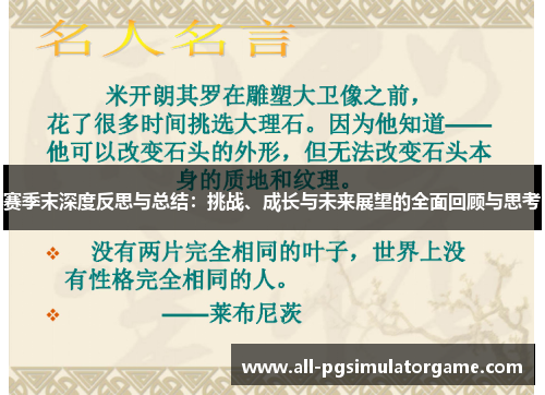 赛季末深度反思与总结：挑战、成长与未来展望的全面回顾与思考